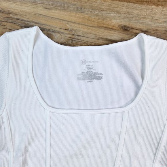 🔹️NWT White Corset Seamless Short Sleeve Top Large - Picture 7 of 9